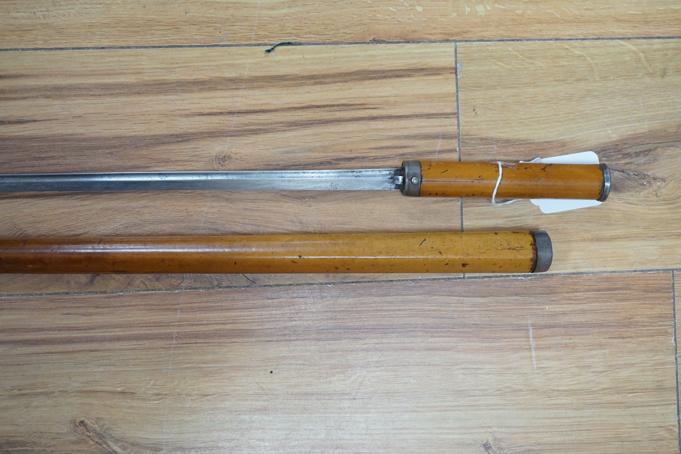 A late 19th century malacca swordstick, 90cm